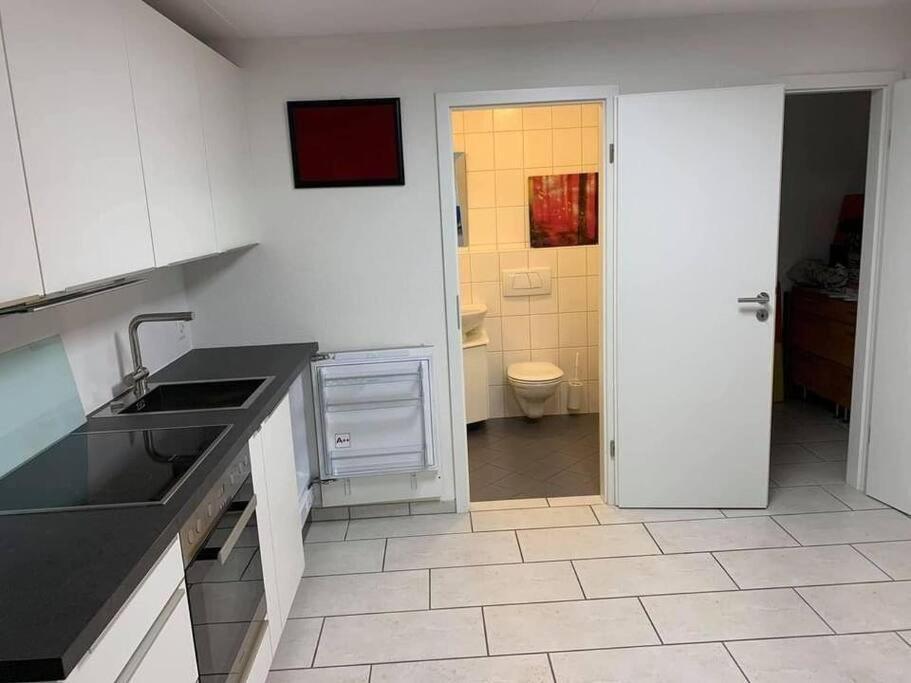 Basel - 5 Mins Away - Modern Basement Studio With Kitchen 35M2 In Мутенц Екстериор снимка